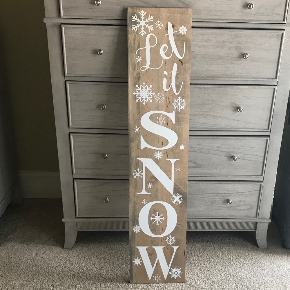 Let It Snow Porch Board Sign